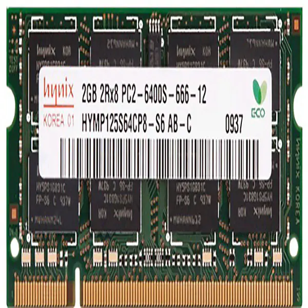 رم لپ تاپ DDR2 تک کاناله 6400 مگاهرتز CL6 هاینیکس ظرفیت 2 گیگابایت