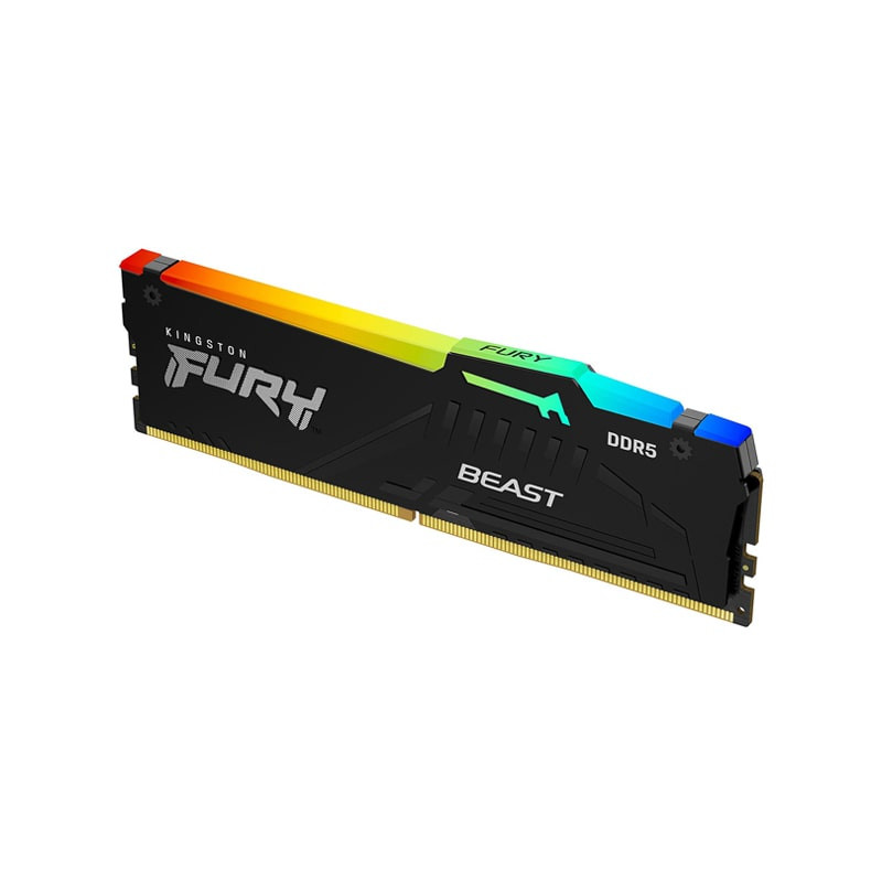 رم کامپیوتر DDR5 تک کاناله 6000 مگاهرتز CL40 کینگستون مدل FURY Beast RGB ظرفیت 16 گیگابایت