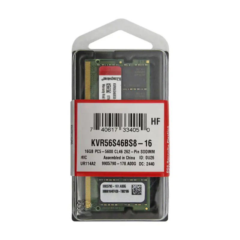 رم لپ تاپ DDR5 تک کاناله 5600 مگاهرتز CL46 کینگستون مدل KVR ظرفیت 16 گیگابایت