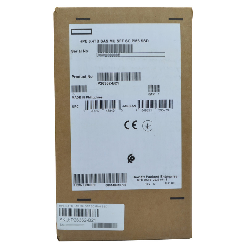 اس اس دی اینترنال اچ پی ای Retail Pack مدل P26362-B21 SAS 24G  ظرفیت 6.4 ترابایت